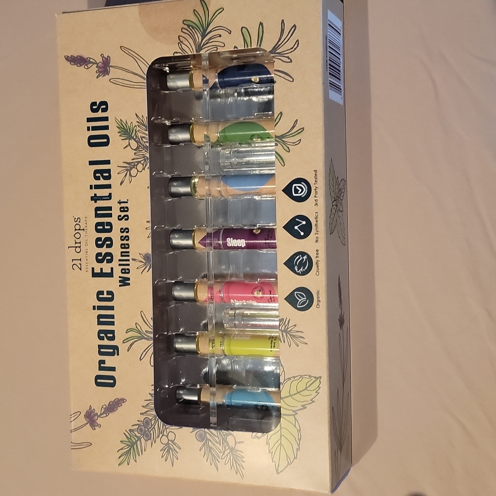 NWOT! 21 Drops Essential Oils Wellness Set
